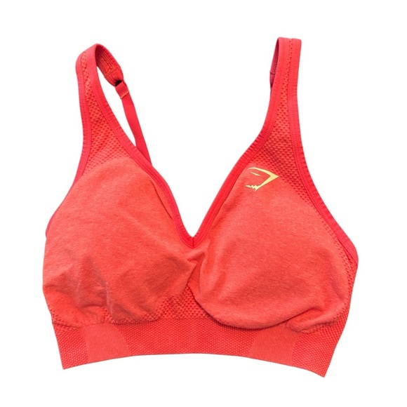 NWOT VITAL V NECK SPORTS BRA Size M Color Coral Red - Picture 4 of 8